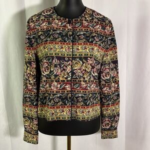 🛍 6 for $35 • Vintage 90s Talbots Floral Print Long Sleeve Button Front Shirt